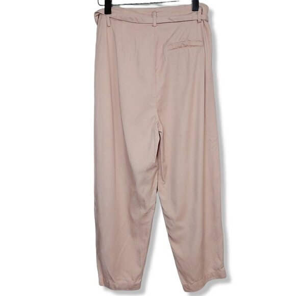 𝅺FRANK & Oak High-Waisted Blush Belted Trousers Size 6 - Picture 5 of 8